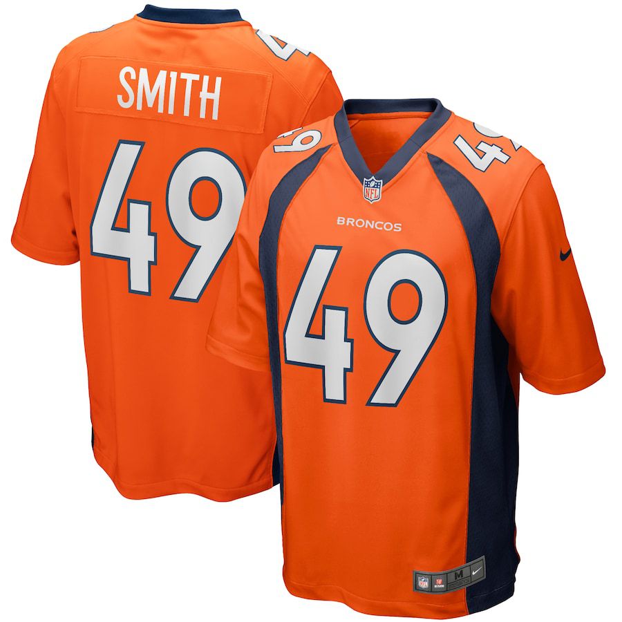 Men Denver Broncos #49 Dennis Smith Nike Orange Game Retired Player NFL Jersey->denver broncos->NFL Jersey